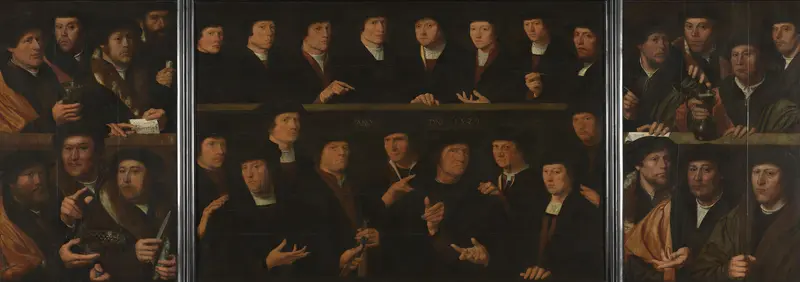 A groep of Guardsmen Wall Art by Dirck Jacobsz - High-Resolution Digital Print