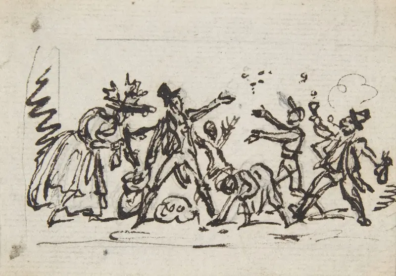 A group of figures Wall Art by George Cruikshank - High-Resolution Digital Print