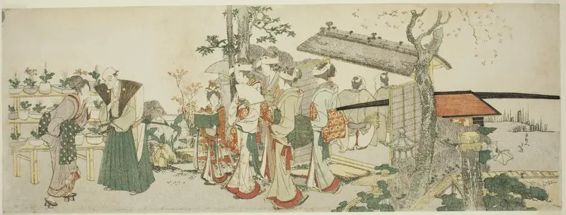 A Group of Young Women Entering the Garden of a Horticulturist