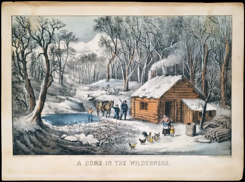 A Home in the Wilderness Wall Art by Currier & Ives - High-Resolution Digital Print