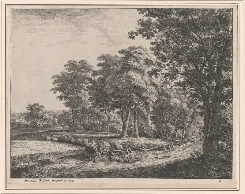 A Horseman by a Fence Wall Art by Anthonie Waterloo - High-Resolution Digital Print