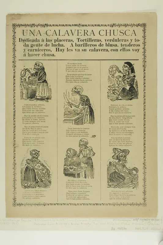 A Humorous Calavera Wall Art by José Guadalupe Posada - High-Resolution Digital Print