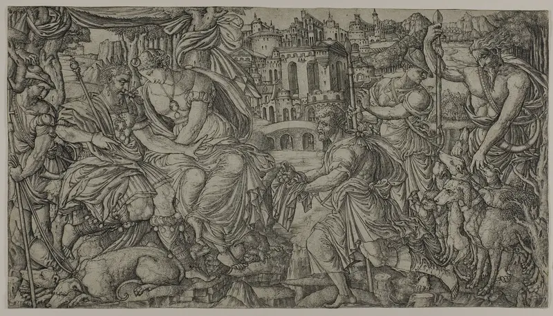 A King and Diana Receiving Huntsmen