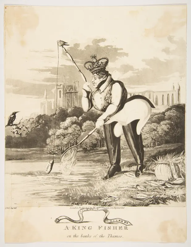 A King Fisher on the Banks of the Thames Wall Art by Monogrammist JVS - High-Resolution Digital Print