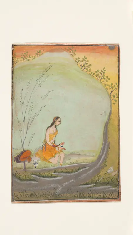 A Lady Applying Henna to Her Foot Wall Art by Ustad Mohamed, son of Murad - High-Resolution Digital Print