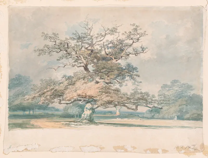 A landscape with an old oak (or beech) tree Wall Art by Joseph Mallord William Turner - High-Resolution Digital Print