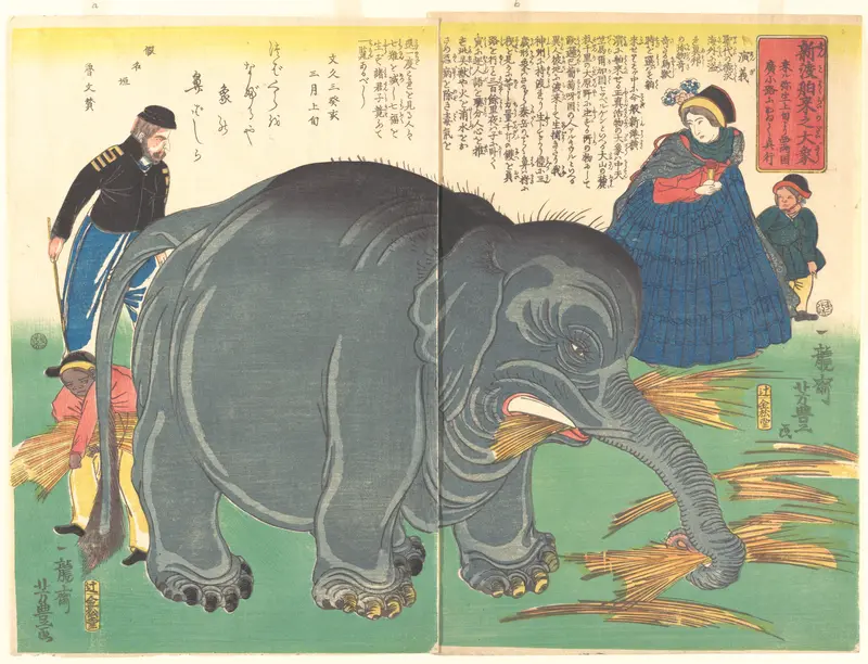 A Large Elephant Recently Imported from Overseas (Shinto hakurai no daizō)