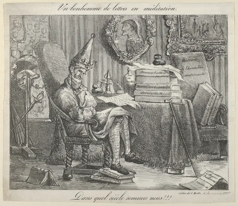 A Literary Fellow Meditating Wall Art by Eugène Delacroix - High-Resolution Digital Print