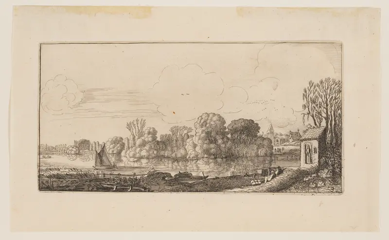 A Little Chapel by a Pond, from Six Landscapes