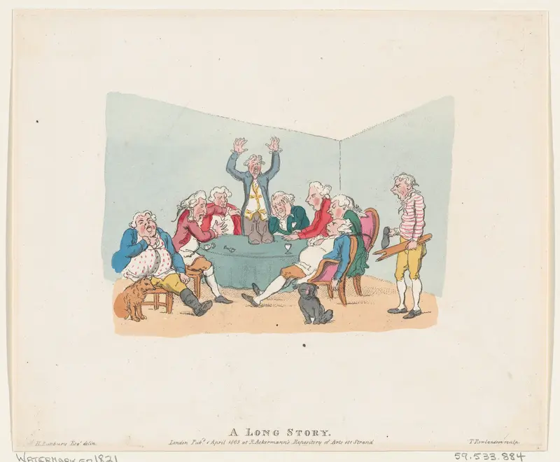 A Long Story Wall Art by Thomas Rowlandson - High-Resolution Digital Print