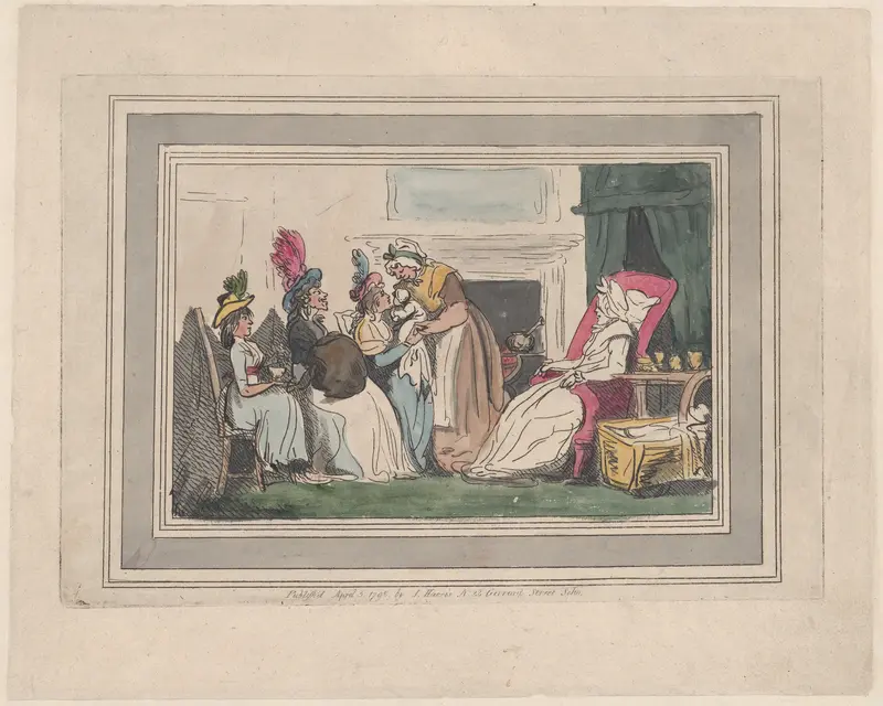 A Lying In Visit Wall Art by Thomas Rowlandson - High-Resolution Digital Print