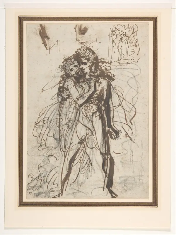 A Man and a Woman Embracing Wall Art by baron Antoine Jean Gros - High-Resolution Digital Print