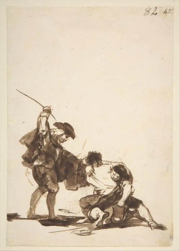 A man breaking up a fight; page 82 from the "Images of Spain" Album (F)