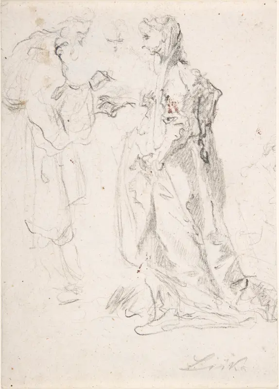 A Man Holding the Hand of a Woman, Another Woman Looking On Wall Art by Johann Christoph Liska - High-Resolution Digital Print