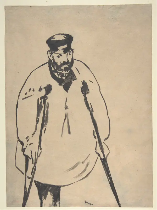 A Man on Crutches Wall Art by Edouard Manet - High-Resolution Digital Print