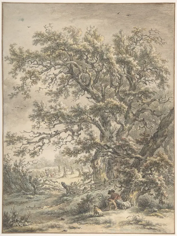 A Man Resting Under a Tree Wall Art by Egbert van Drielst - High-Resolution Digital Print