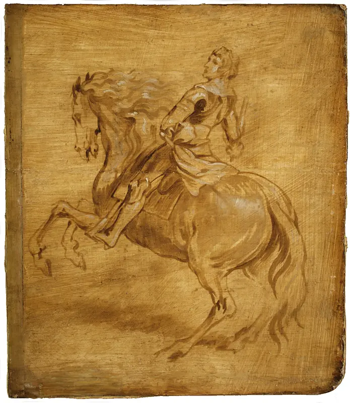 A Man Riding a Horse Wall Art by Anthony van Dyck - High-Resolution Digital Print