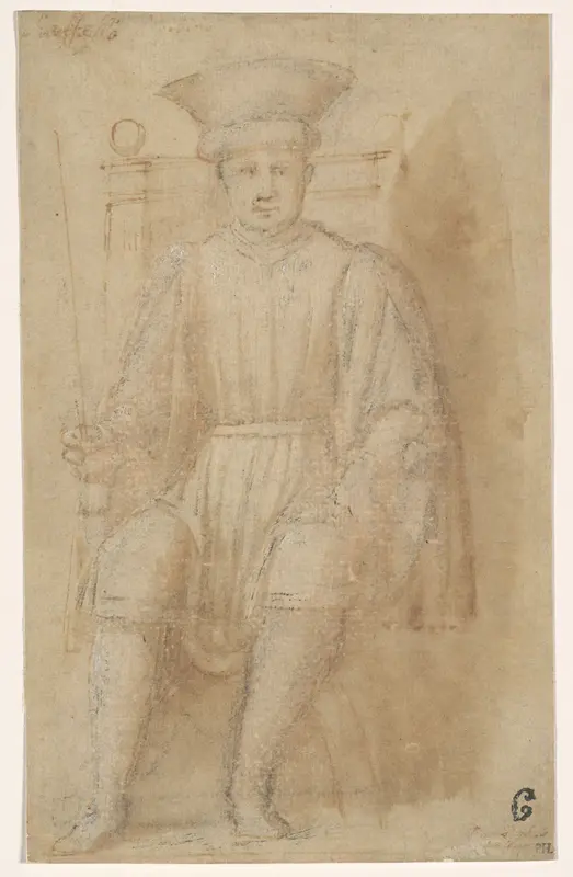 A Man Seated on a Throne Wall Art by Follower of Piero della Francesca - High-Resolution Digital Print