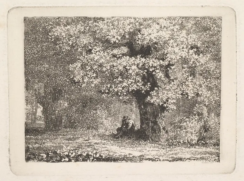 A Man Sitting under a Tree in Bloom Wall Art by Johann Christoph Erhard - High-Resolution Digital Print