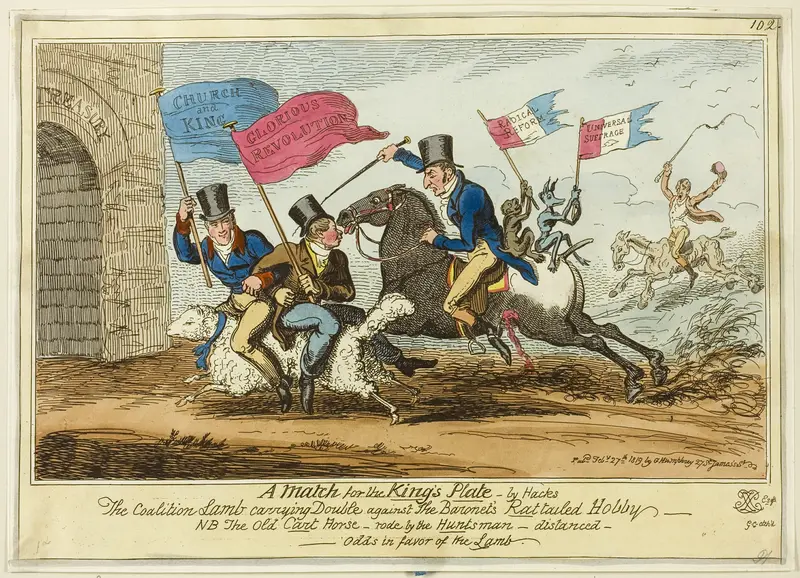 A Match for the Kings Plate-By Hacks Wall Art by George Cruikshank - High-Resolution Digital Print