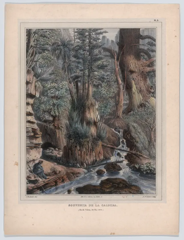 A Memory of Caldera, from "Histoire des Iles Canaries" Wall Art by Félix Achille Saint-Aulaire - High-Resolution Digital Print