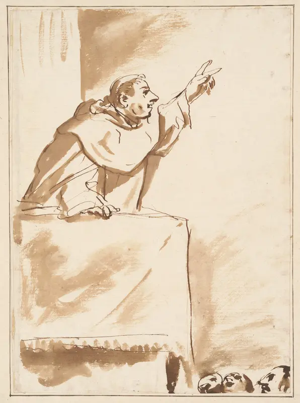 A Monk Preaching Wall Art by Giuseppe Maria Crespi - High-Resolution Digital Print