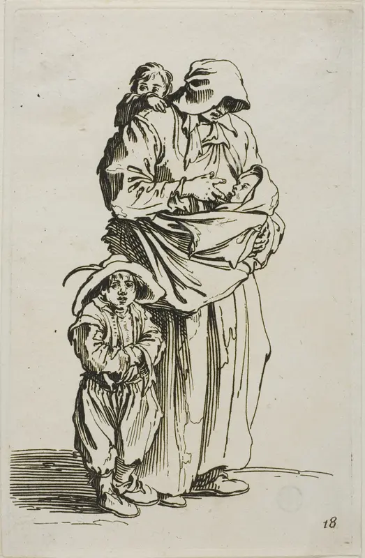 A Mother with her Three Children, plate 18 from The Beggars
