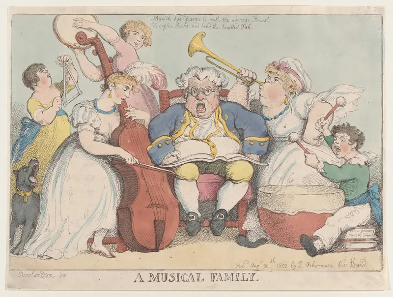 A Musical Family Wall Art by Thomas Rowlandson - High-Resolution Digital Print
