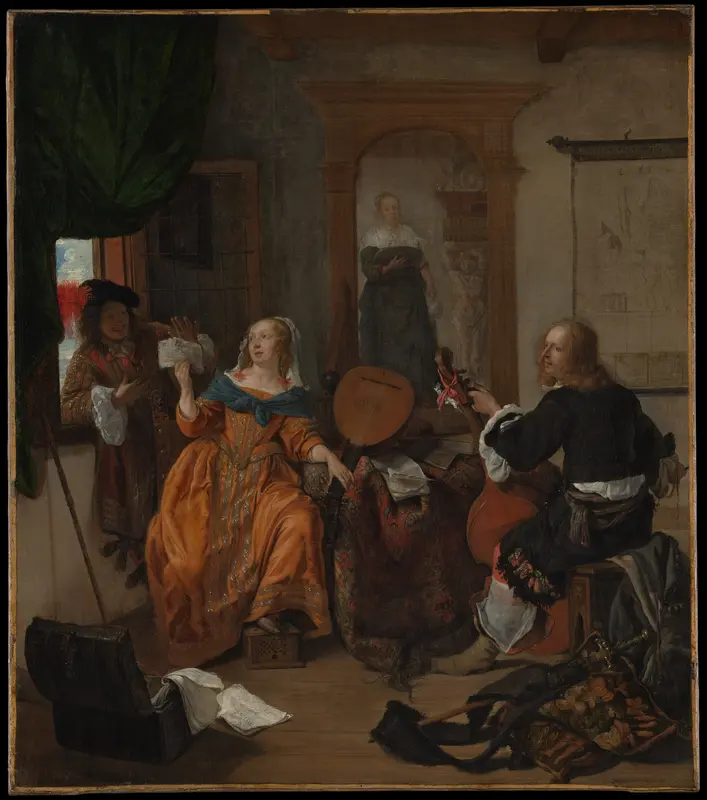 A Musical Party Wall Art by Gabriël Metsu - High-Resolution Digital Print