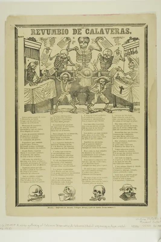 A Noisy Gathering of Calaveras Wall Art by José Guadalupe Posada - High-Resolution Digital Print