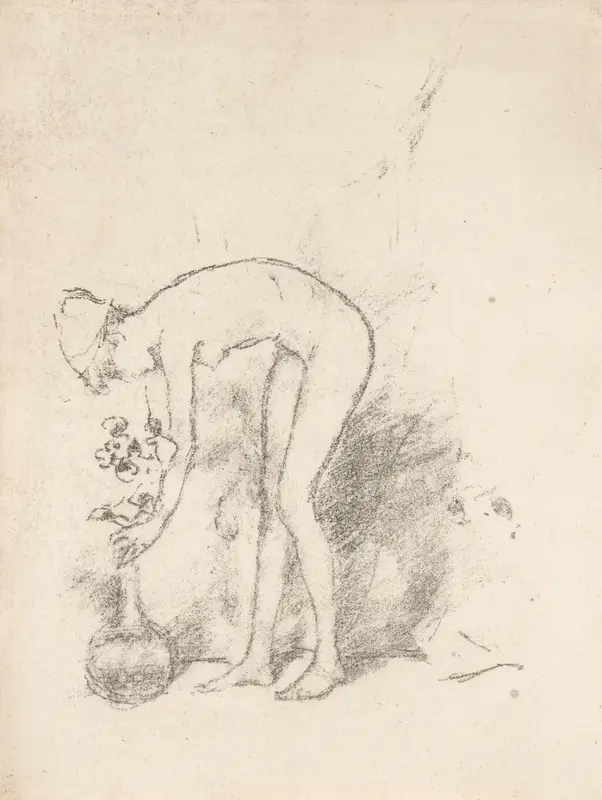 A Nude Model Arranging Flowers