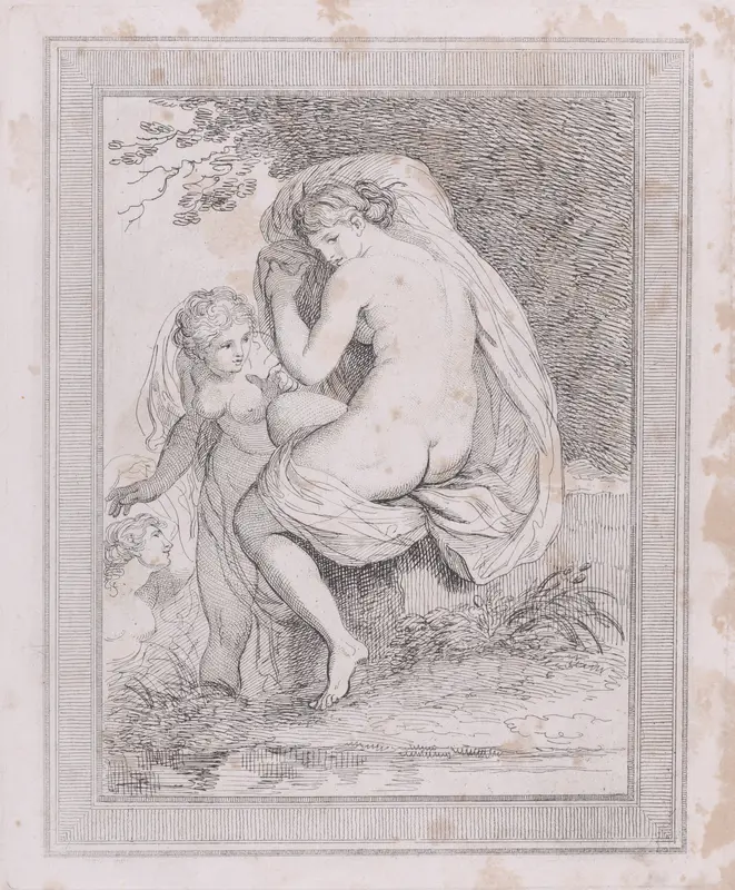A Nymph Drying Herself Wall Art by Thomas Rowlandson - High-Resolution Digital Print