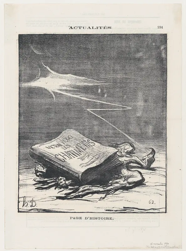 A page from history, from 'News of the day,' published in Le Charivari, November 16, 1870 Wall Art by Honoré Daumier - High-Resolution Digital Print