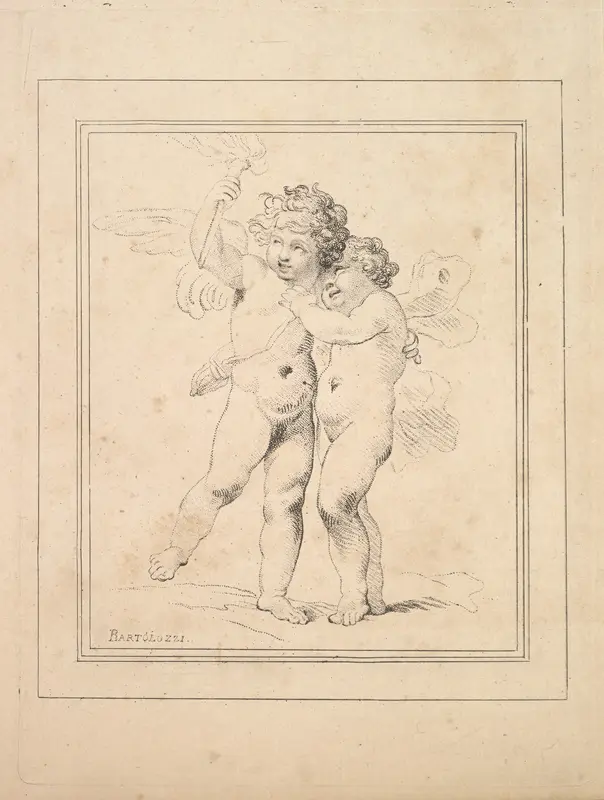 A Pair of Cupids – Cupid and Psyche Wall Art by Thomas Rowlandson - High-Resolution Digital Print
