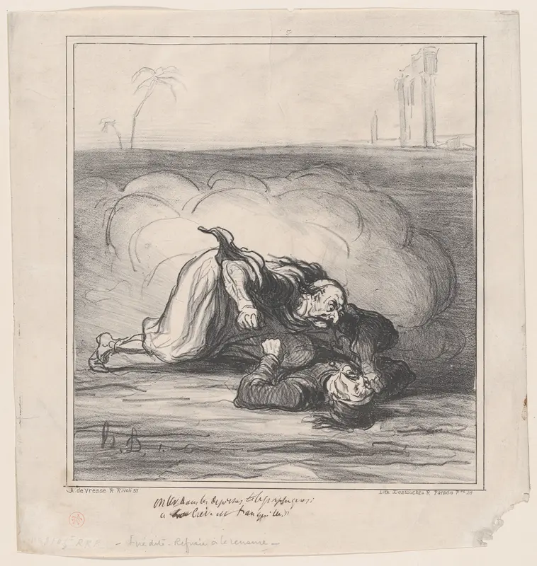 A pair of friends, from 'News of the day,' published in "Le Charivari" Wall Art by Honoré Daumier - High-Resolution Digital Print