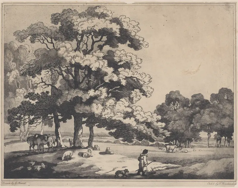 A Park Landscape Wall Art by Thomas Rowlandson - High-Resolution Digital Print