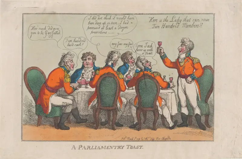 A Parliamentary Toast Wall Art by Thomas Rowlandson - High-Resolution Digital Print