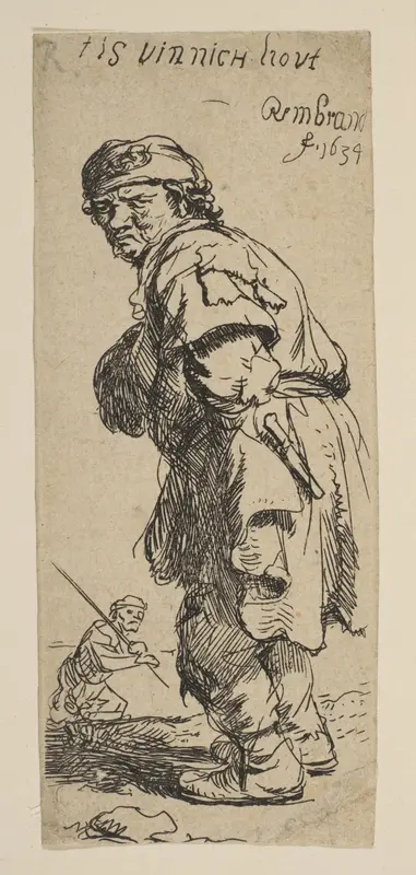 A Peasant Calling Out: "T is vinnich kout" Wall Art by Rembrandt (Rembrandt van Rijn) - High-Resolution Digital Print