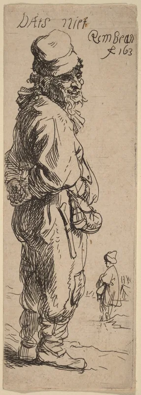 A Peasant Replying: "Dats niet" (That's nothing) Wall Art by Rembrandt van Rijn - High-Resolution Digital Print