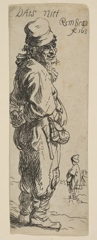 A Peasant Replying: "Dats niet" Wall Art by Rembrandt (Rembrandt van Rijn) - High-Resolution Digital Print