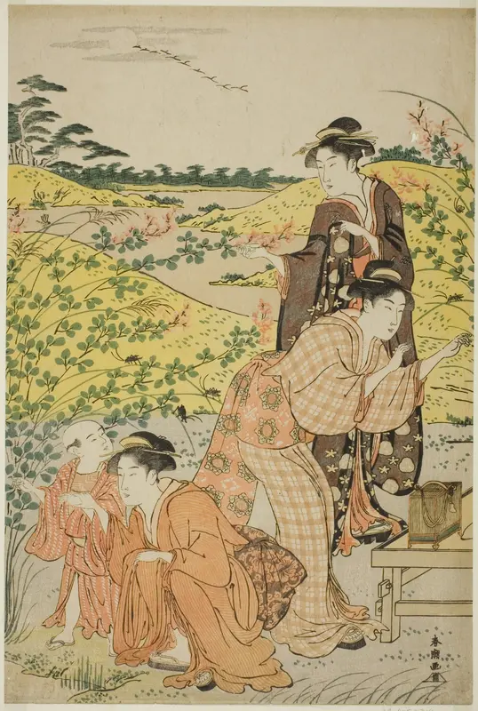 A Picnic Party Wall Art by Katsukawa Shunchô - High-Resolution Digital Print
