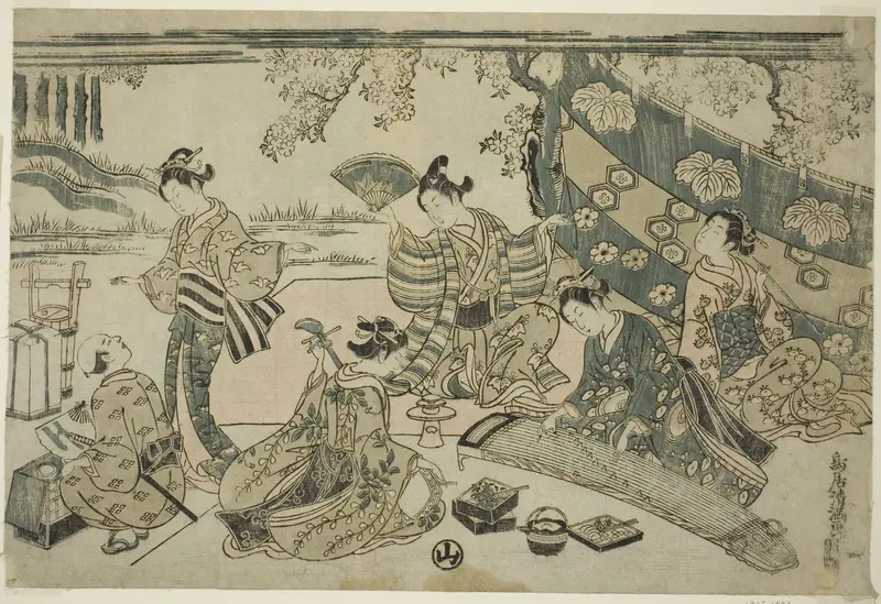 A picnic under cherry trees