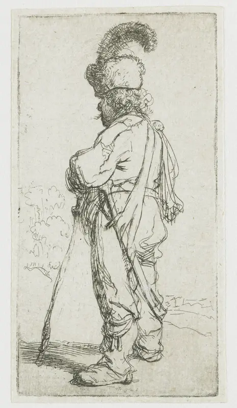 A Polander with a Stick Wall Art by Rembrandt van Rijn - High-Resolution Digital Print