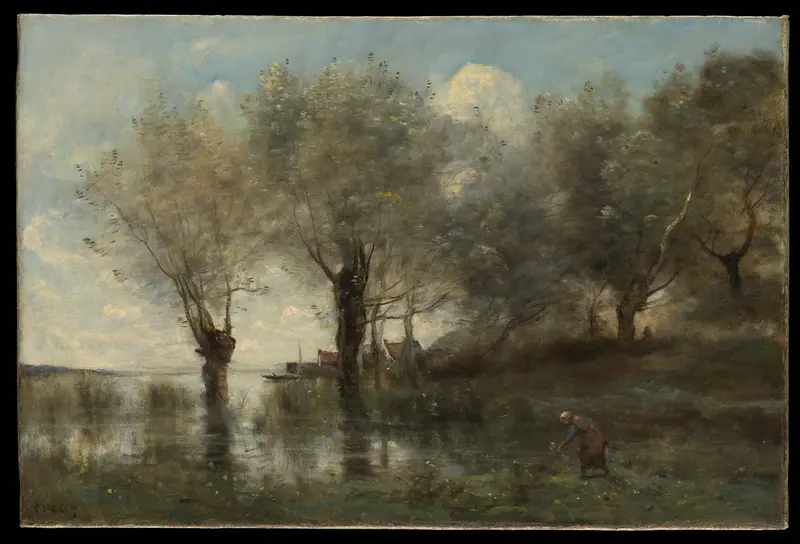 A Pond in Picardy Wall Art by Camille Corot - High-Resolution Digital Print