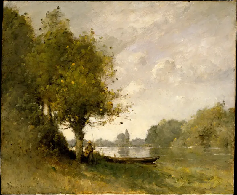 A Pond near Nangis Wall Art by Paul-Désiré Trouillebert - High-Resolution Digital Print