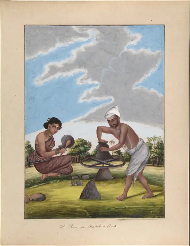 A Potter in Balabar Cast, from Indian Trades and Castes Wall Art by Anonymous, Indian, 19th century - High-Resolution Digital Print
