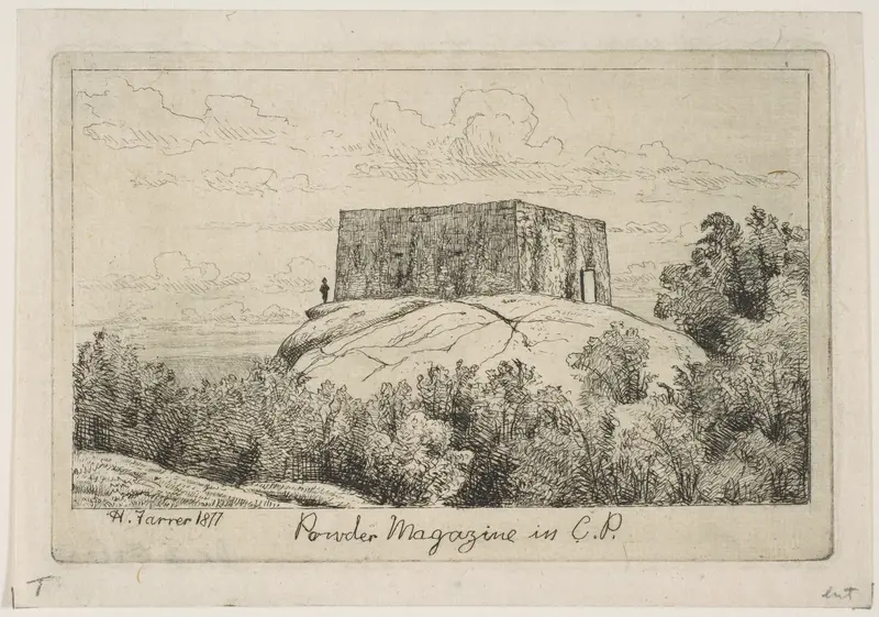 A Powder Magazine in Central Park, from "Scenes of Old New York" Wall Art by Henry Farrer - High-Resolution Digital Print