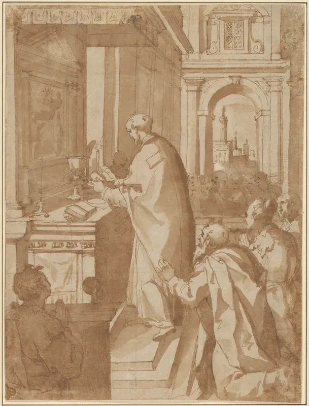 A Priest Celebrating Mass Wall Art by Giorgio Picchi, the Younger - High-Resolution Digital Print