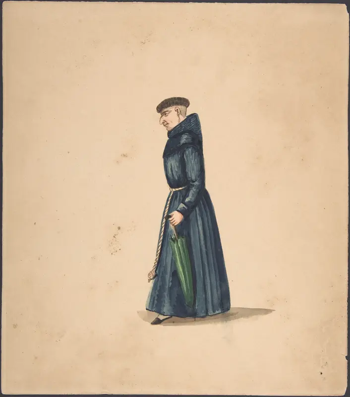 A Priest with an Umbrella Wall Art by Anonymous, Peruvian, 19th century - High-Resolution Digital Print
