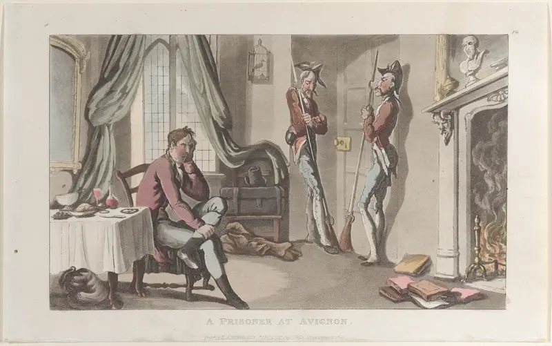 A Prisoner at Avignon, from "Journal of Sentimental Travels in the Southern Provinces of France, Shortly Before the Revolution" Wall Art by Thomas Rowlandson - High-Resolution Digital Print